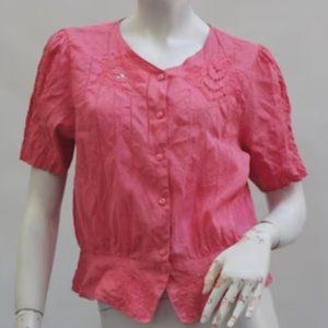 Vintage Daffodil Cutwork lace embroidered blouse